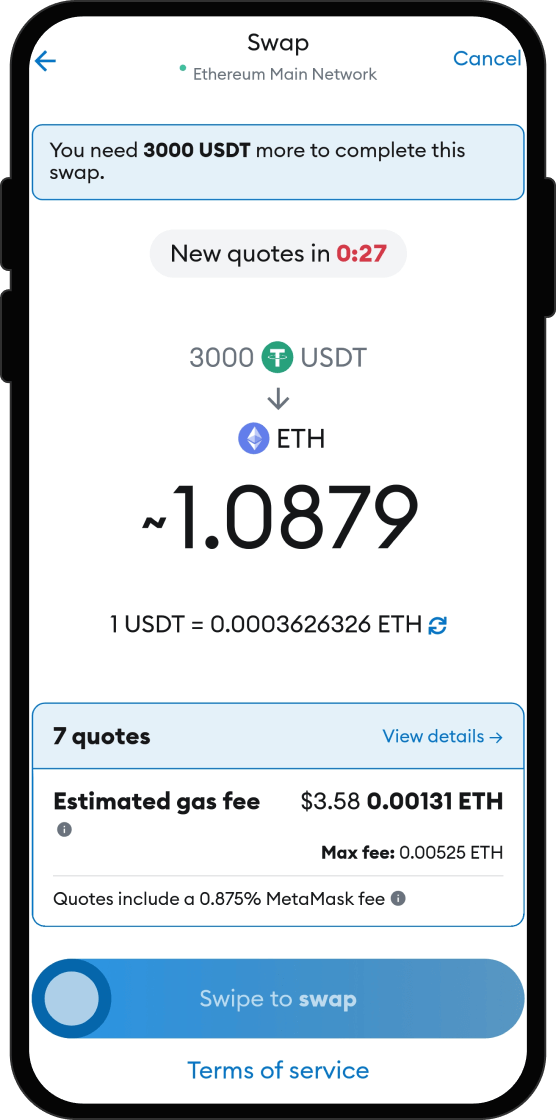 Swap Your USDT for SEDA Protocol