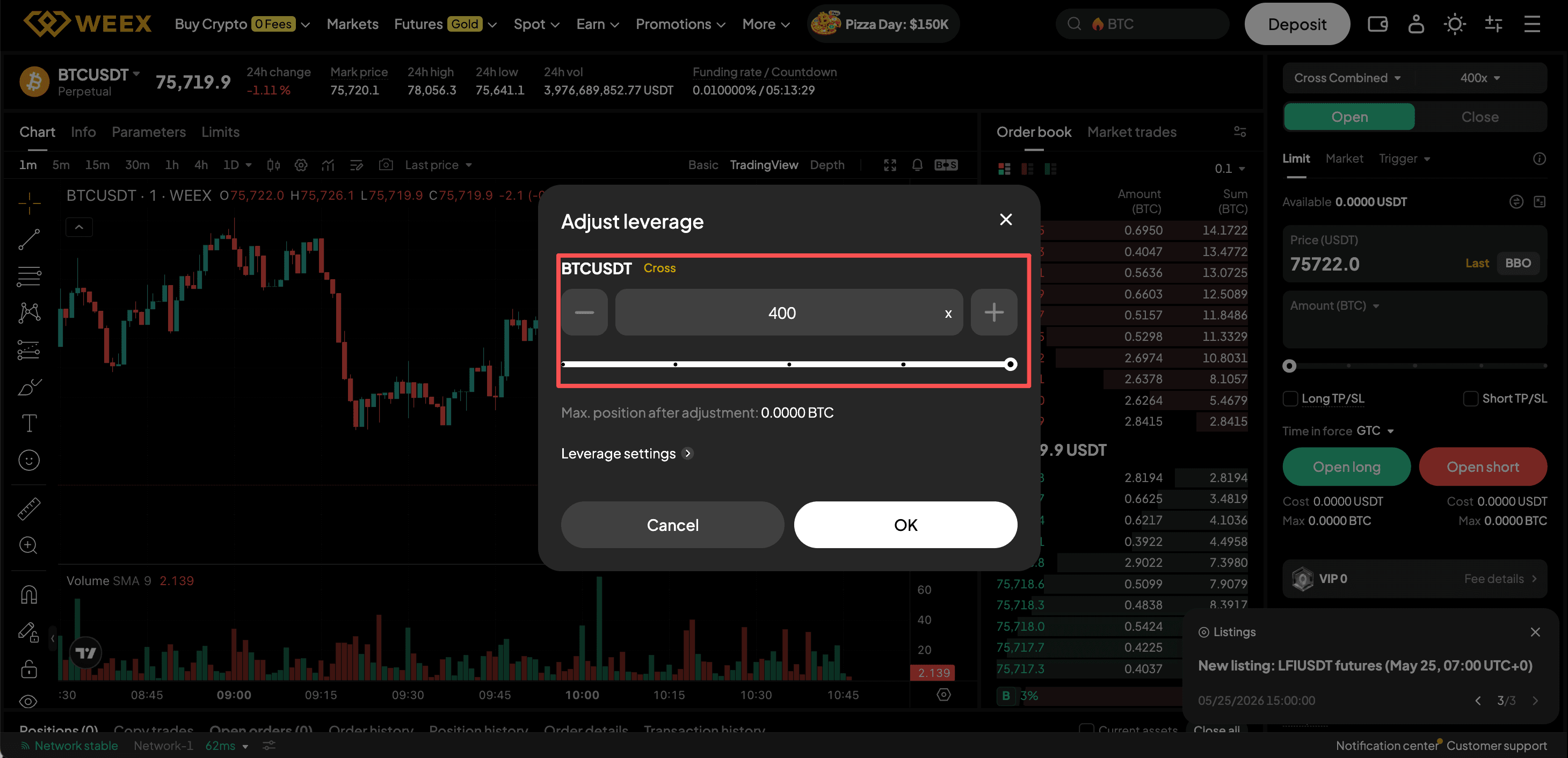 futures trading on weex
